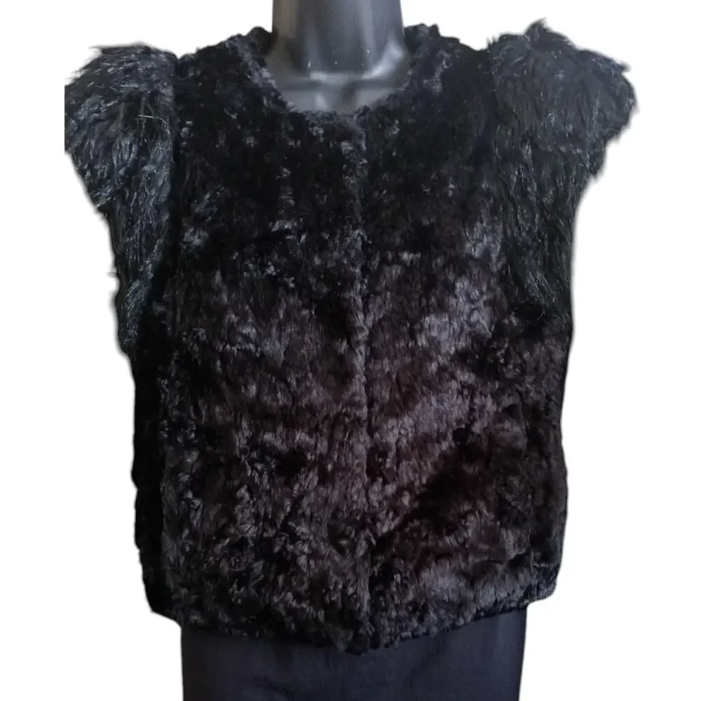 Skaist Taylor Neiman Marcus for Target Faux Fur Vest Black Size Medium